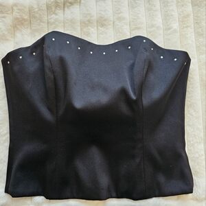 Rhinestone Satin Corset Top Bustier